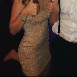 Gold shimmering bodycon dress